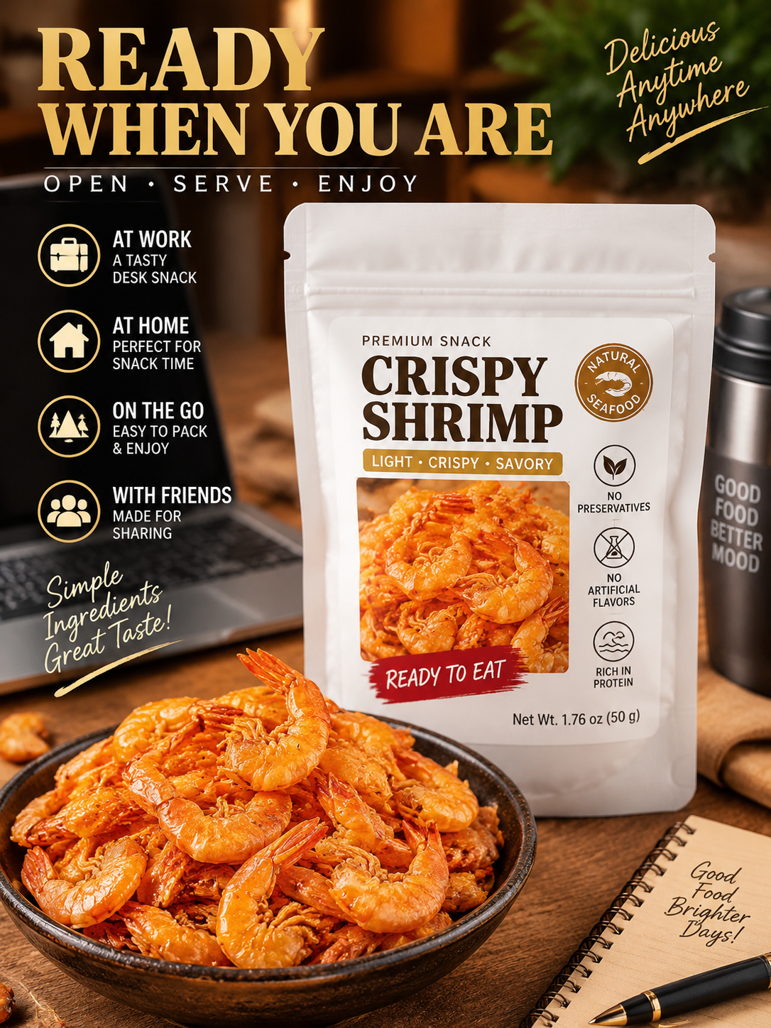 🦐CRISPY WHOLE SHRIMP | Light, Crunchy & Savory | Irresistible Ready-to-Eat Seafood Snack