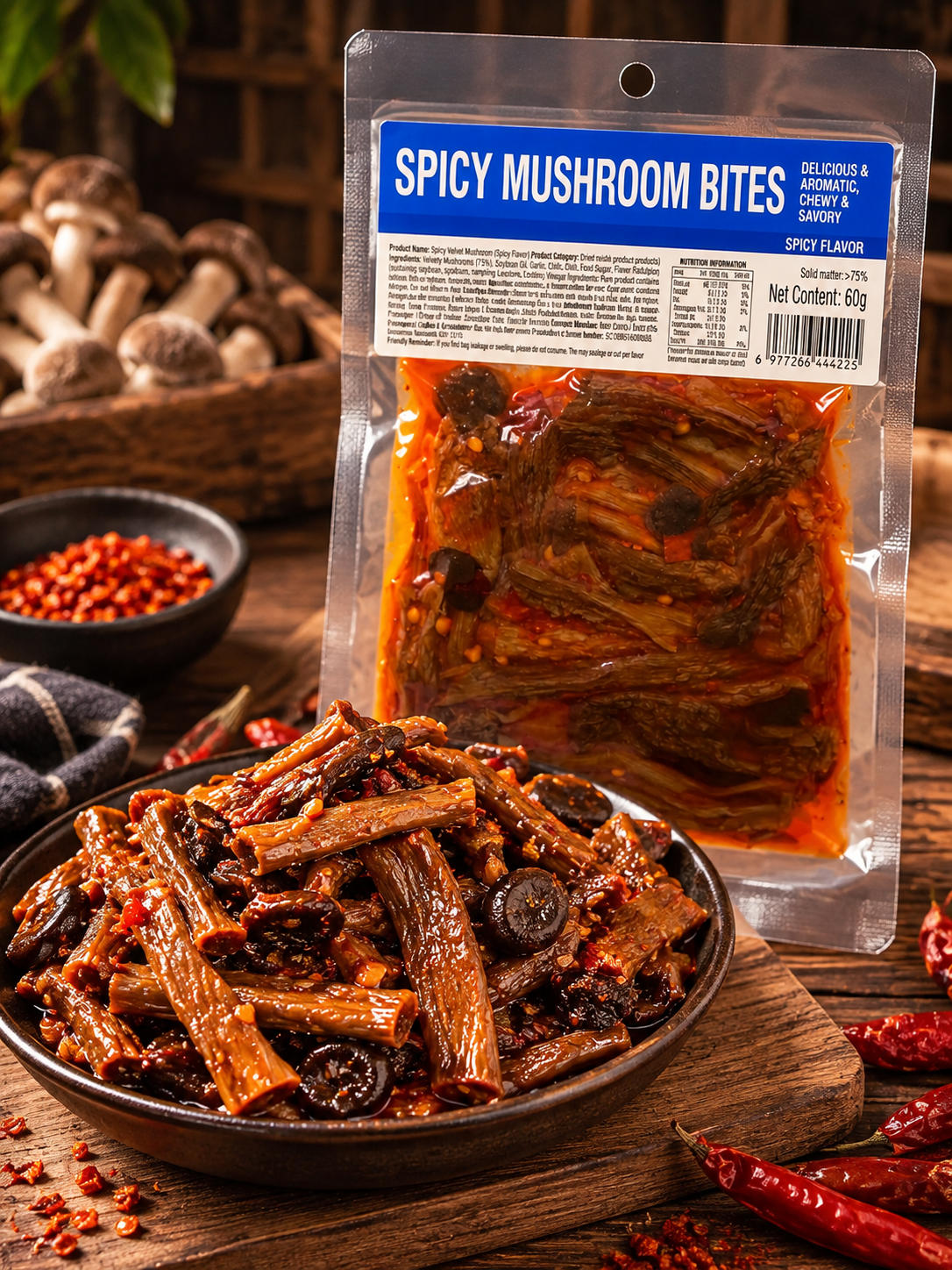 🌶️🌶️MEDIUM HEAT | Spicy Wild Mushrooms | Crispy yet chewy—simply irresistible-III