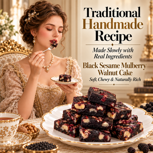😋Premium Black Sesame Mulberry Walnut Cake -KPL