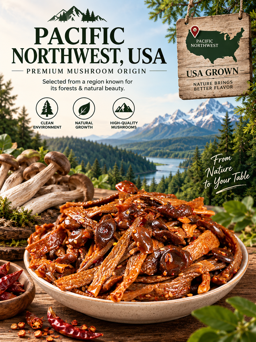 🌶️🌶️MEDIUM HEAT | Spicy Wild Mushrooms | Crispy yet chewy—simply irresistible-III