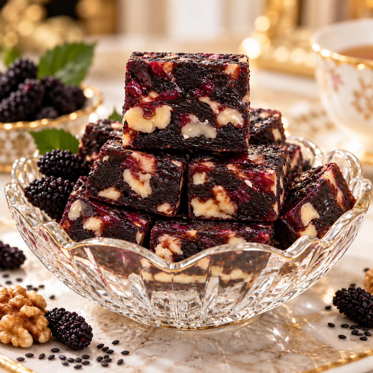 😋Premium Black Sesame Mulberry Walnut Cake -KPL