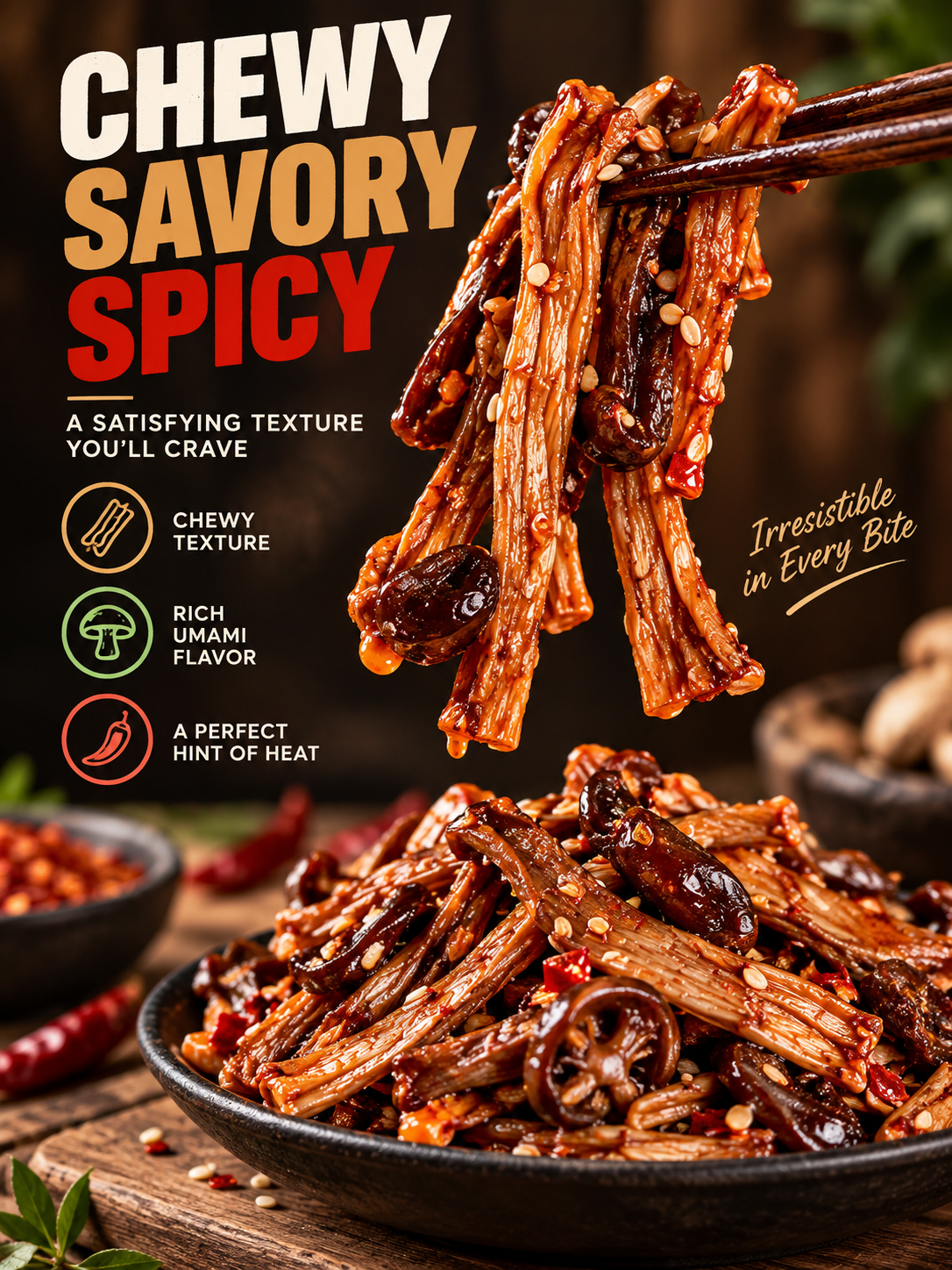 🌶️🌶️MEDIUM HEAT | Spicy Wild Mushrooms | Crispy yet chewy—simply irresistible-III