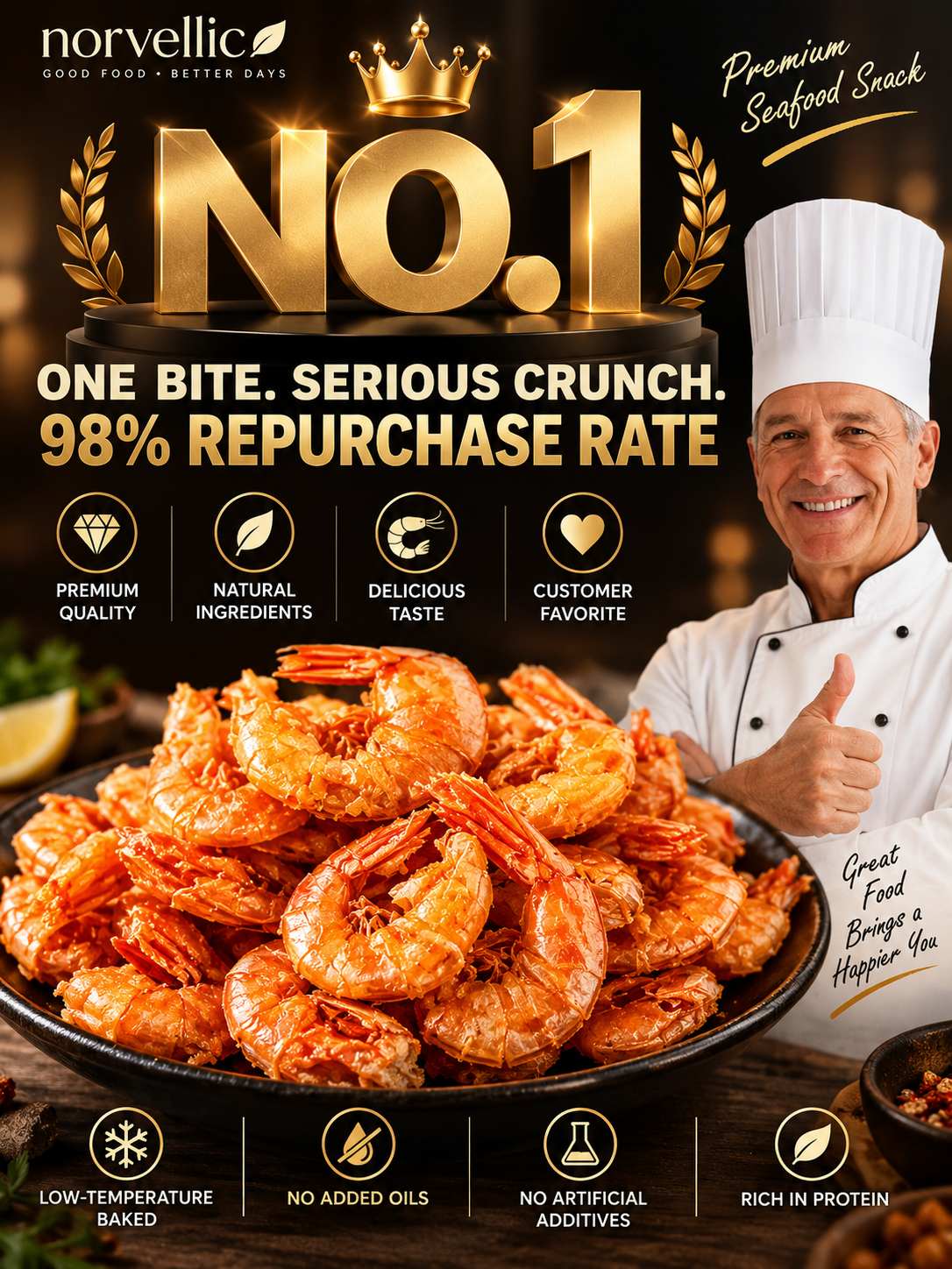 🦐CRISPY WHOLE SHRIMP | Light, Crunchy & Savory | Irresistible Ready-to-Eat Seafood Snack