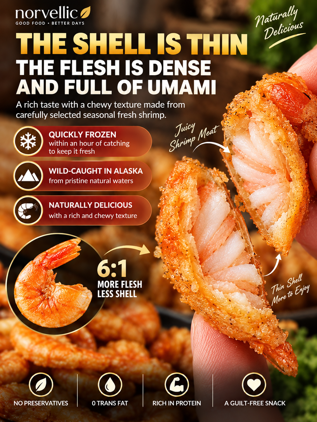 🦐CRISPY WHOLE SHRIMP | Light, Crunchy & Savory | Irresistible Ready-to-Eat Seafood Snack