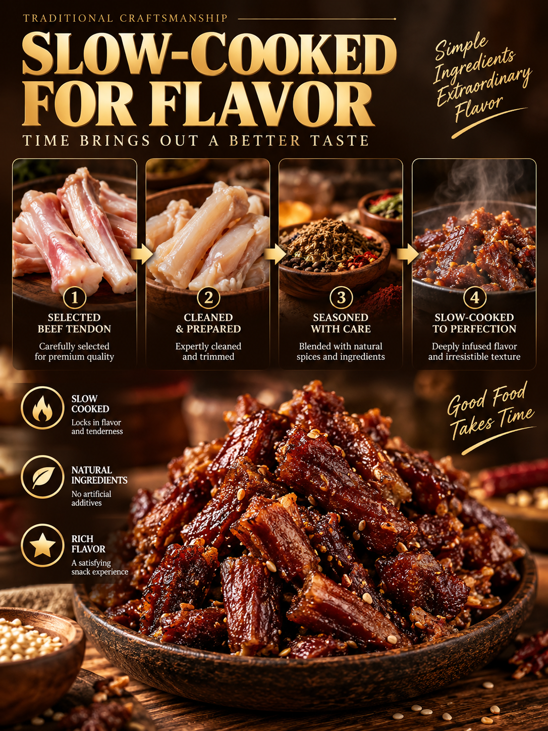 🌶️MILD |🐮Spicy & Chewy Beef Tendon Bites | Deeply Savory & Totally Irresistible -III