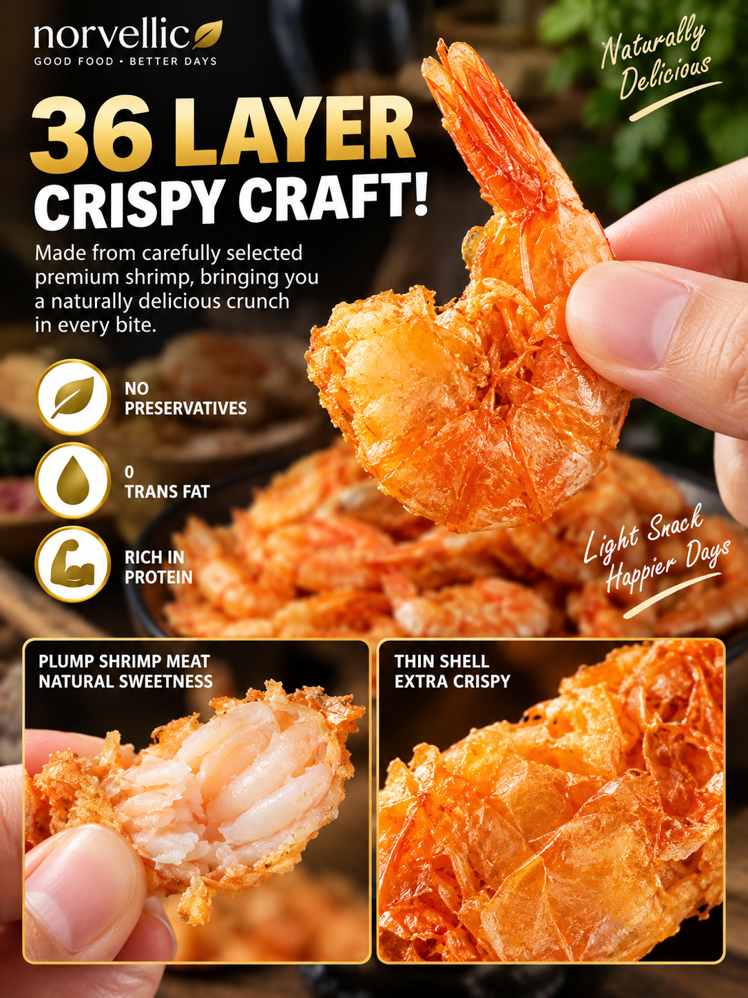 🦐CRISPY WHOLE SHRIMP | Light, Crunchy & Savory | Irresistible Ready-to-Eat Seafood Snack